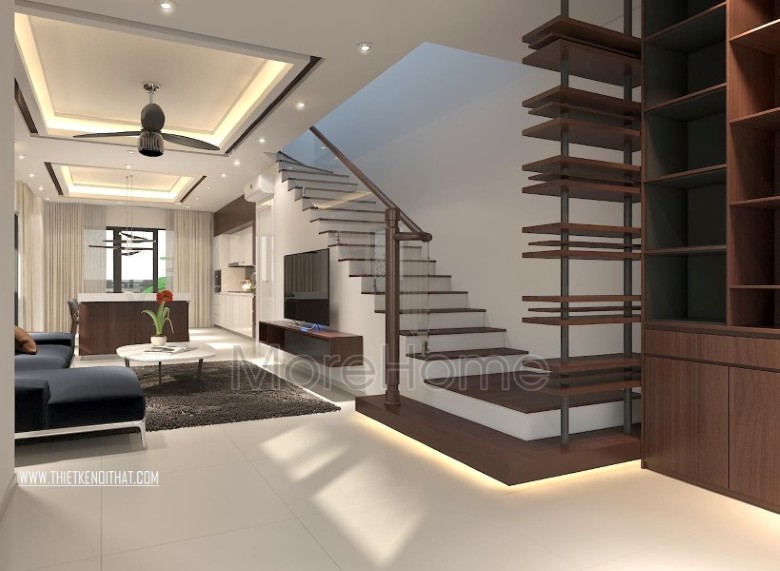 Cầu thang kính cường lực đẹp